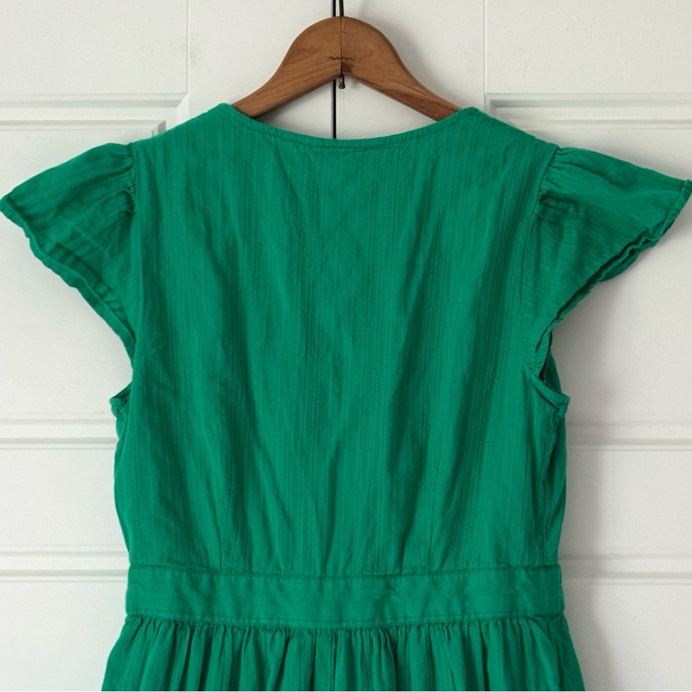 Draper James Tiered Midi Dress Womens 2 Kelly Green Lainey Textured Lined - Picture 9 of 16